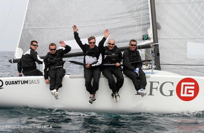 The winner of the 2016 Portoroz Melges 24 Regatta - Chris Rast's EFG (SUI684) with Flavio Favini, Flavio Favini, Giovanni Ferrari, Aldo Bottagisio and Jaro Furlani © IM24CA / Andrea Carloni